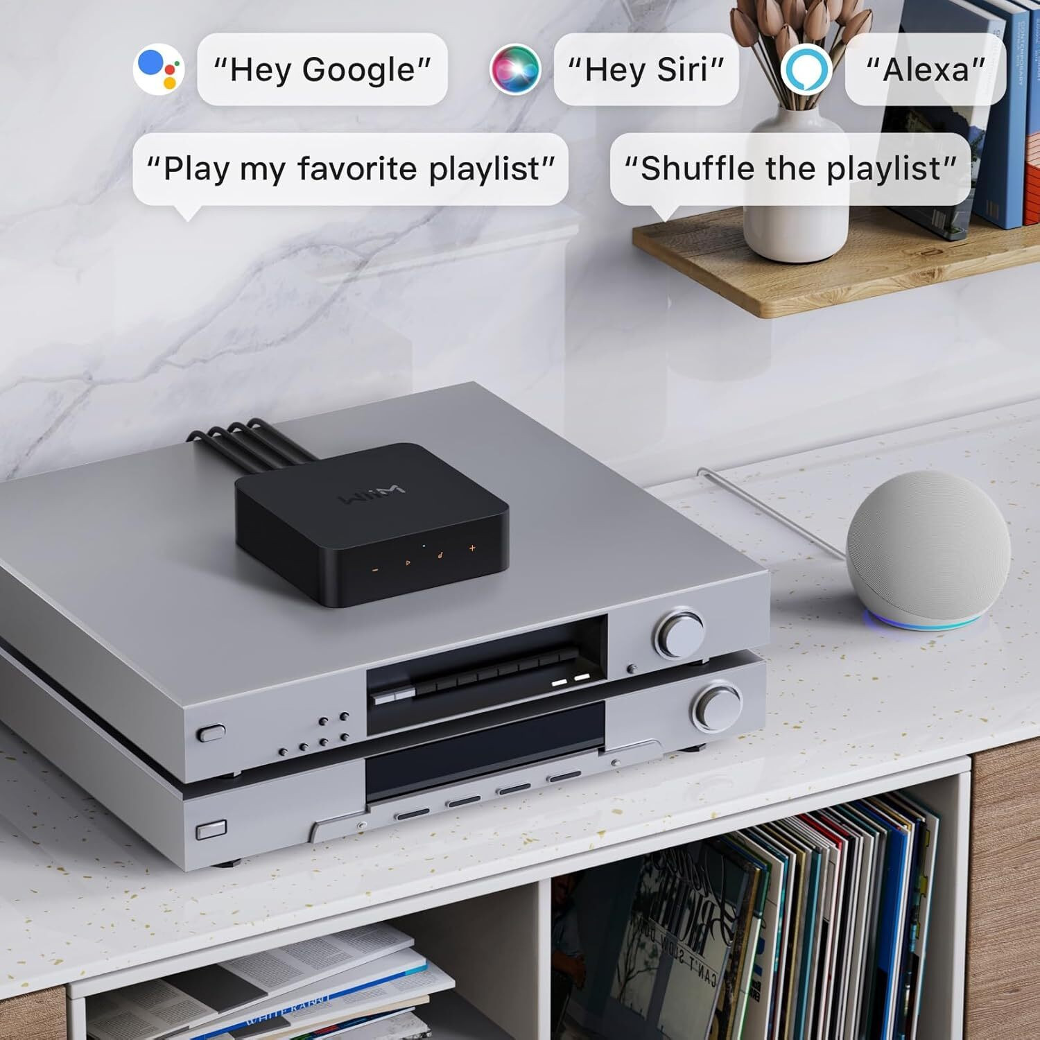 Image of Wiim Pro AirPlay 2 Receiver, Google Cast Audio, WiFi Multiroom Streamer Compatible 1.5 W AV Control Receiver
