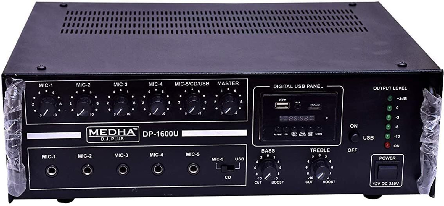 Image of MEDHA D.J. PLUS DP-1600U POWERFUL MOSFET BLETOOTH DJ AMPLIFIER 200 W AV Power Amplifier