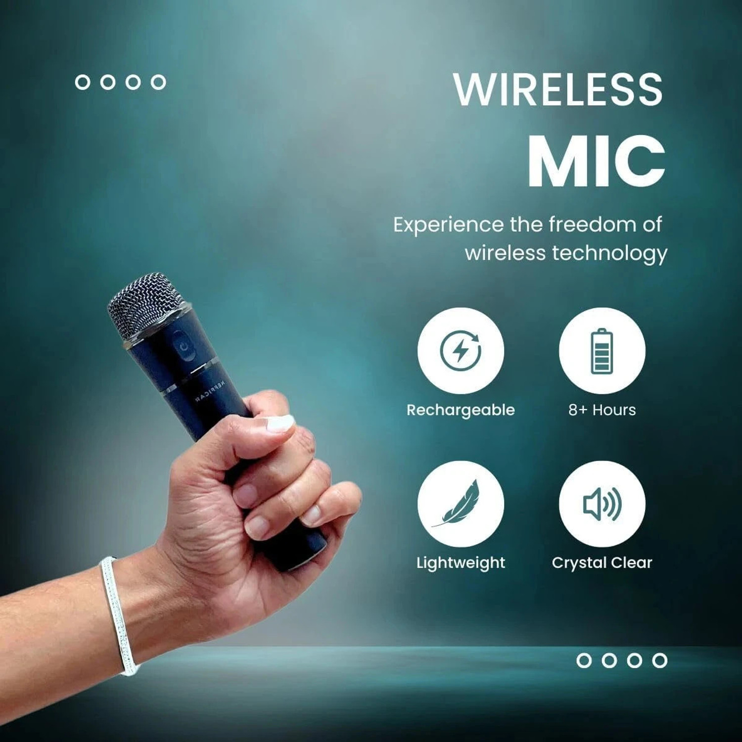 Image of Nefficar Mic with Speaker For Singing, PA, Stage Announcement - Bluetooth 5.0 25 W AV Control Amplifier