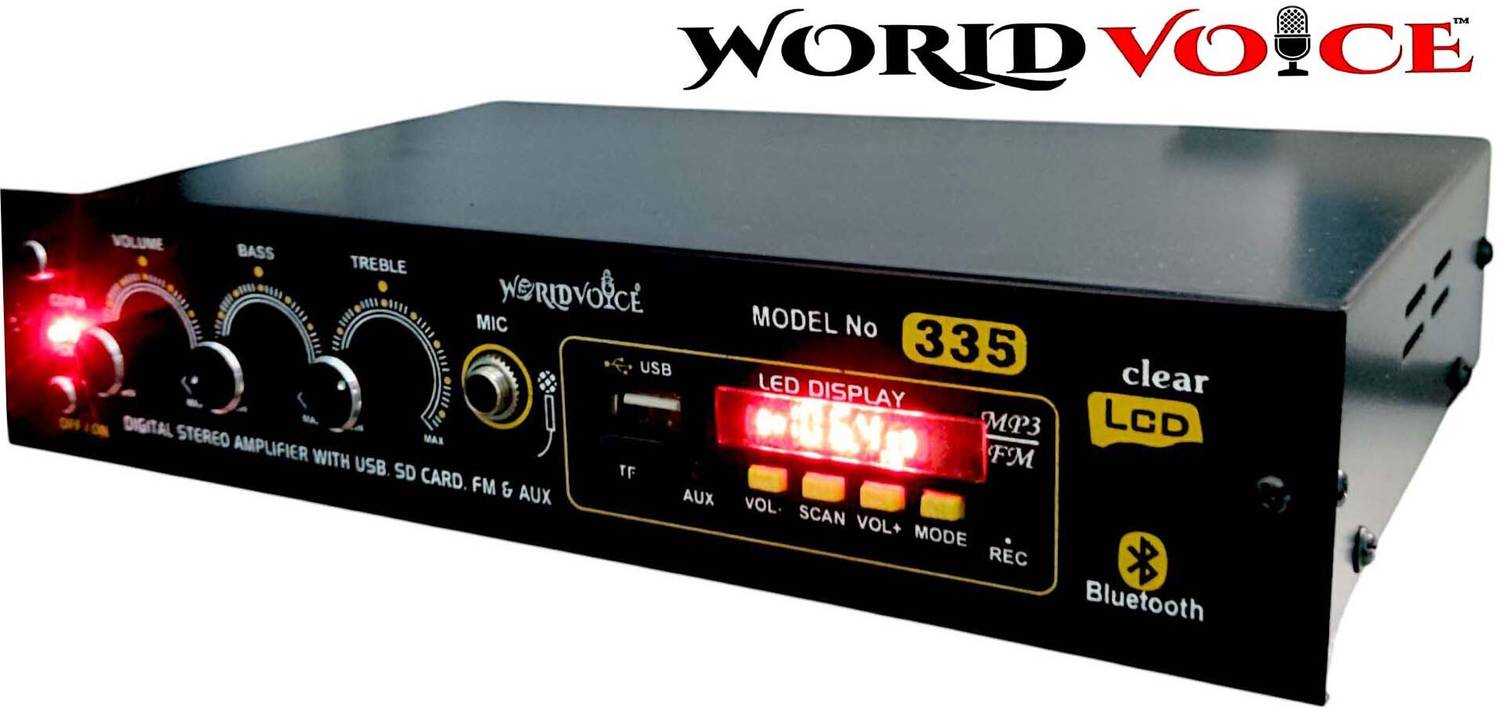 world voice Gold Series Bluetooth Digital SLIK Stereo Amplifier BT/USB/FM/MP3/SD-MMC/AUX 160 W AV Power Receiver