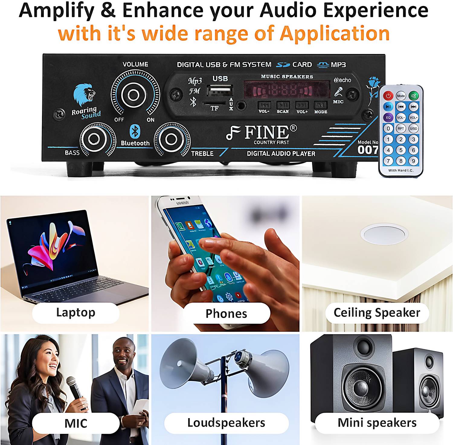 FINE 007 HERO IPL Amplifier with Bluetooth, FM Radio - Image 3