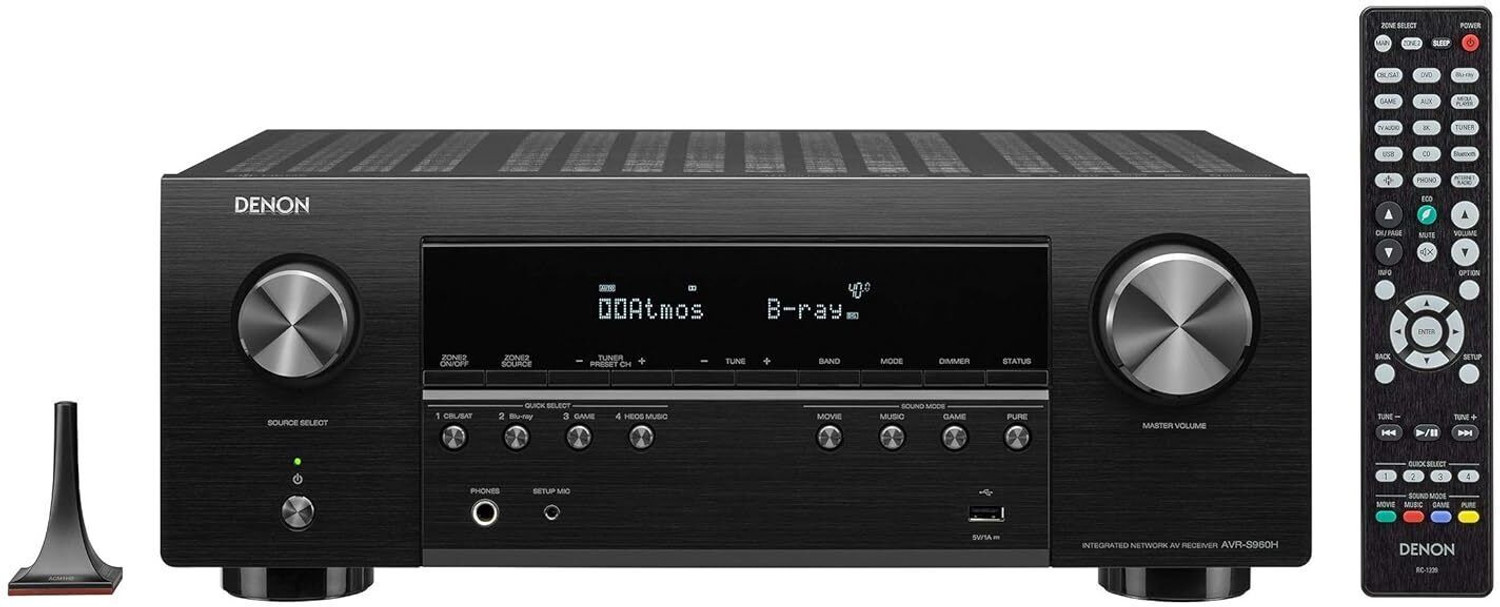 Image of DENON AVR-S960H - 7.2 Ch Dolby Atmos AV Receiver 8K With HEOS Built 90 W AV Control Receiver