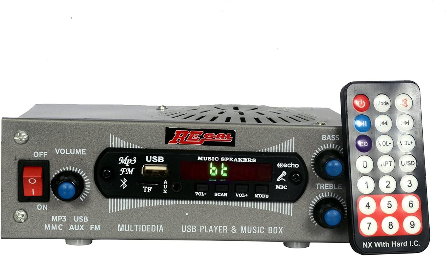 Image of Rashri MP3 Player with Speaker inbuilt BT, AUX, MMC 50 W AV Power Amplifier