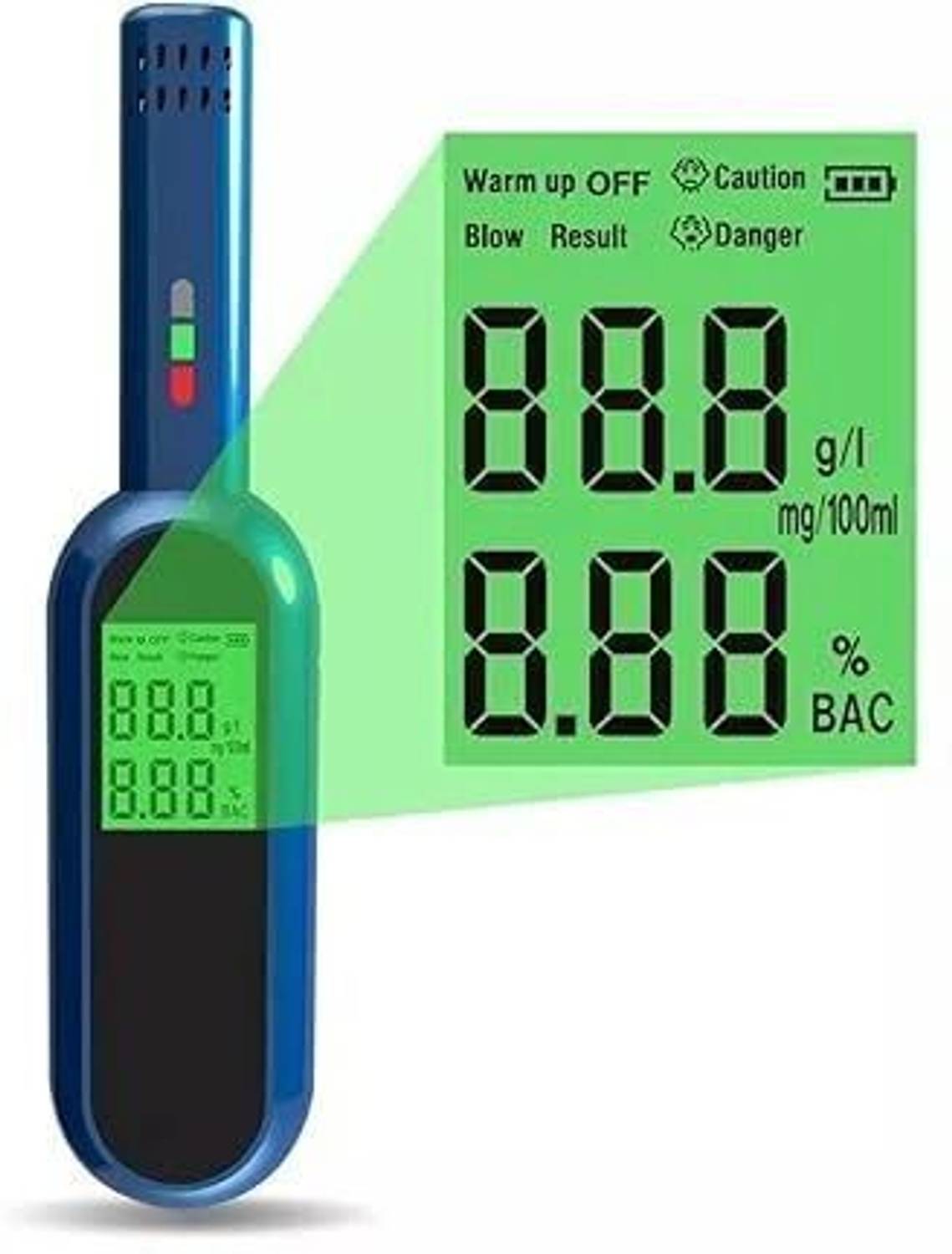 Alcobreath Portable Alcohol Breathalyzer with LCD Display and Voice Alert & LED Indicator Analytical Scale