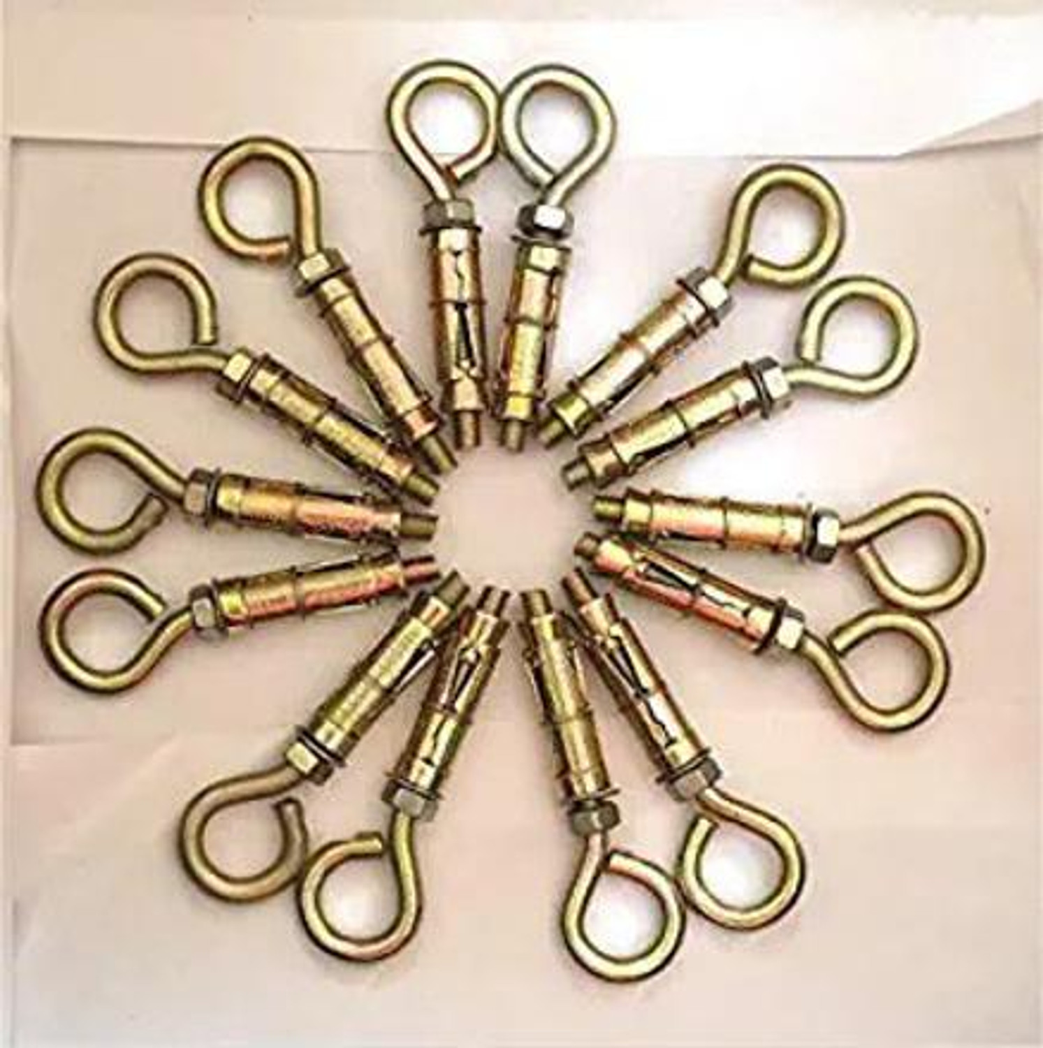 Image of Themujtaba (6mm) (12 pcs)Anchor Round Close Brass Hook Fasteners, Brass Best Hook Hollow Wall Anchor