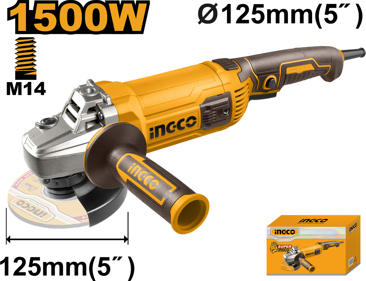 Image of INGCO AG150028 Angle Grinder