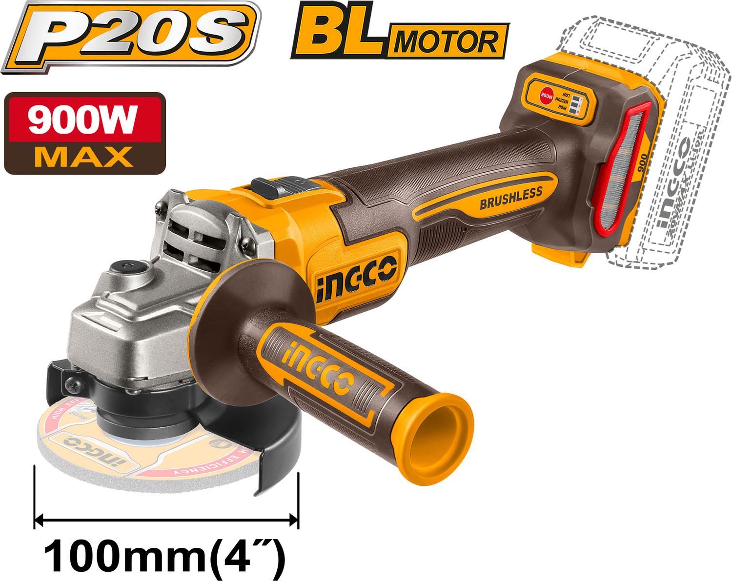 Image of INGCO CAGLI261023 Angle Grinder