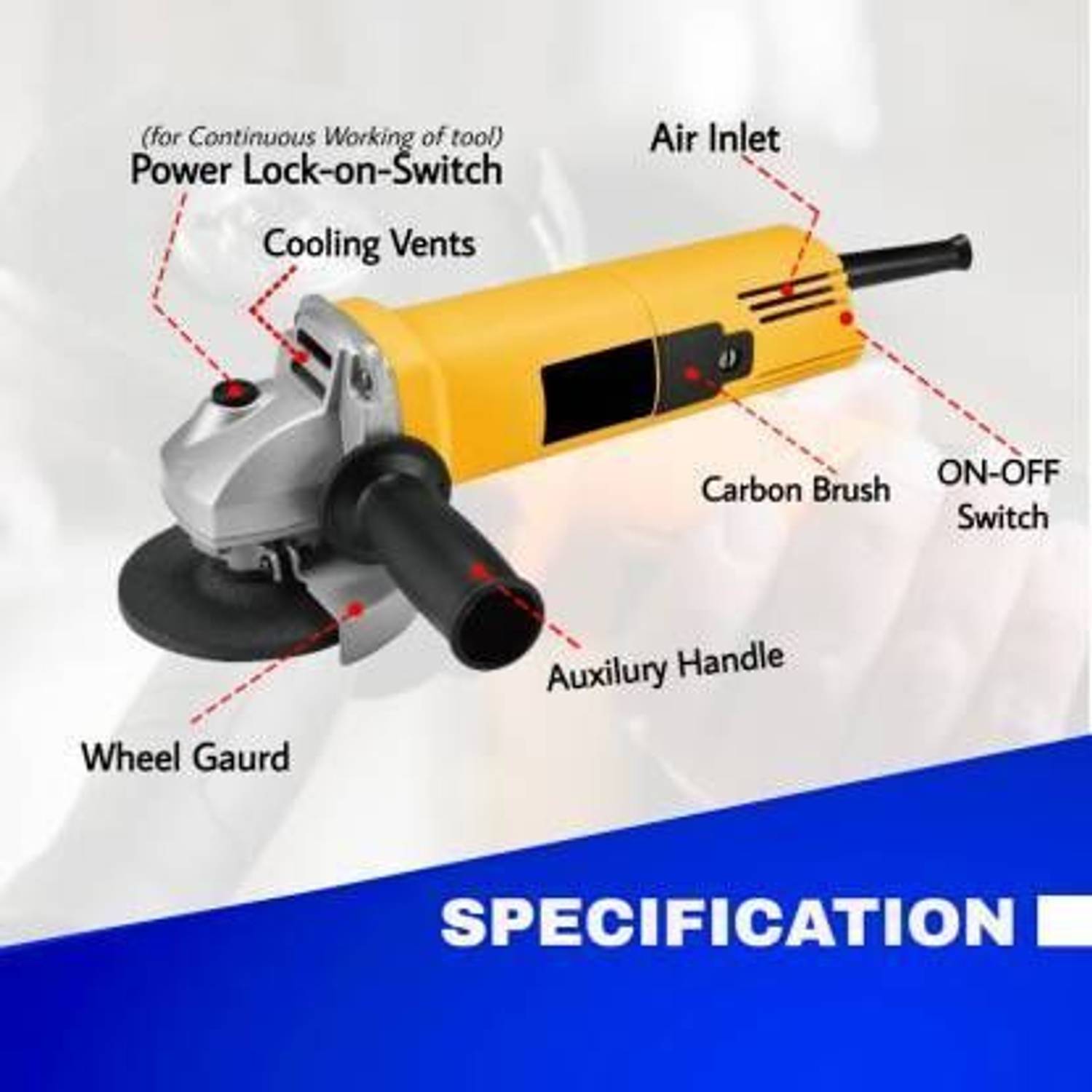 RanPra 801 10 Wheel Set Angle Grinder - Image 3