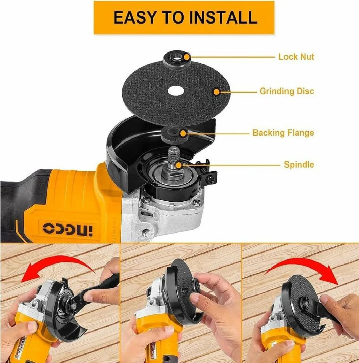Image of INGCO CAGLI261021 Cordless angle grinder Angle Grinder