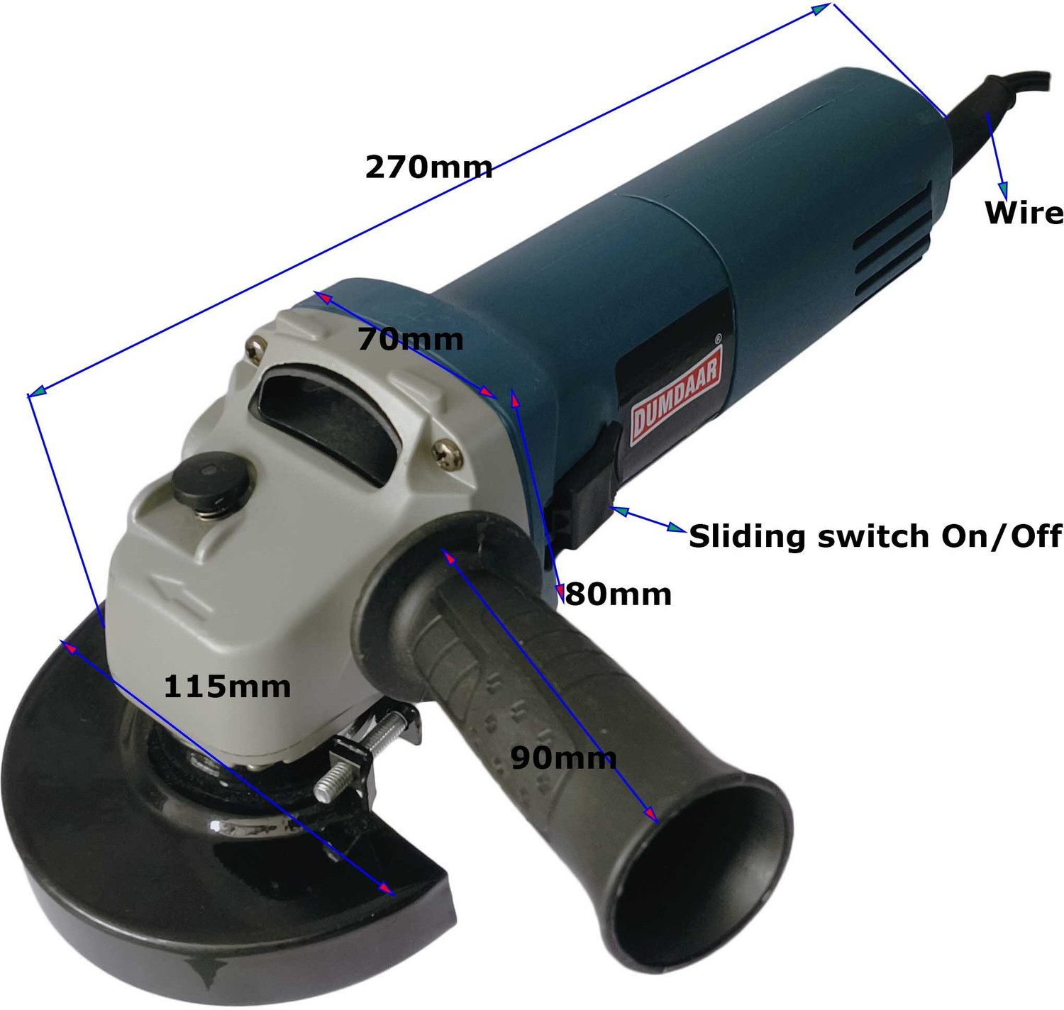 Image of DUMDAAR DM6 Electric Sliding Angle Grinder machine 950W with Multi type 11pc wheels Angle Grinder