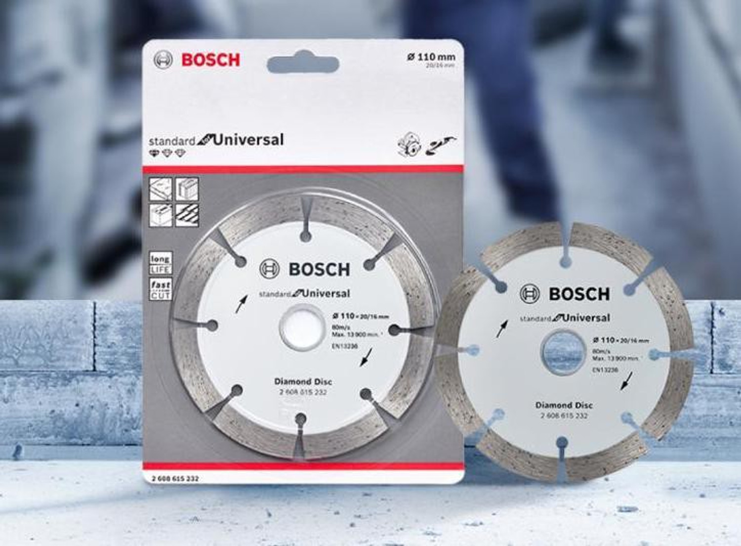 Image of BOSCH 2608615232 diamond cutting blade WALL /MARBLE 110 MM Angle Grinder (110 mm Wheel Diameter)