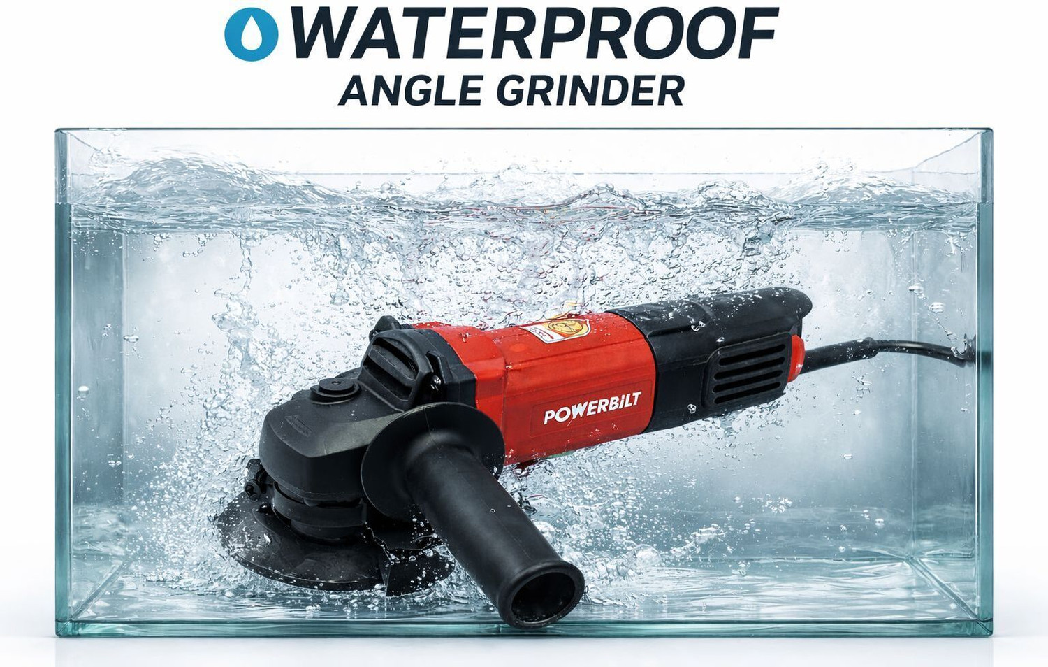 Image of PowerBilt PBT-AG4-1100 HEAVY DUTY ANGLE GRINDER MACHINE 1100 WATT GRINDER WITH WATER PROOF Angle Grinder