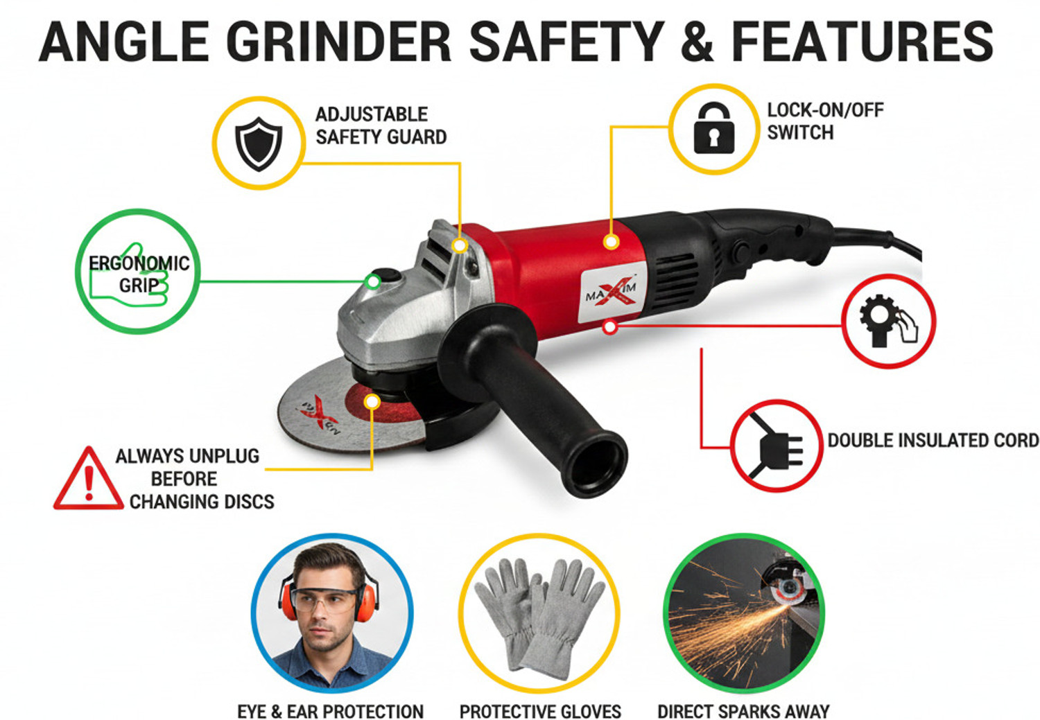 Image of RanPra LONG HANDLE 4INCH ANGLE GRINDER WITH CUTTING WHEEL Angle Grinder
