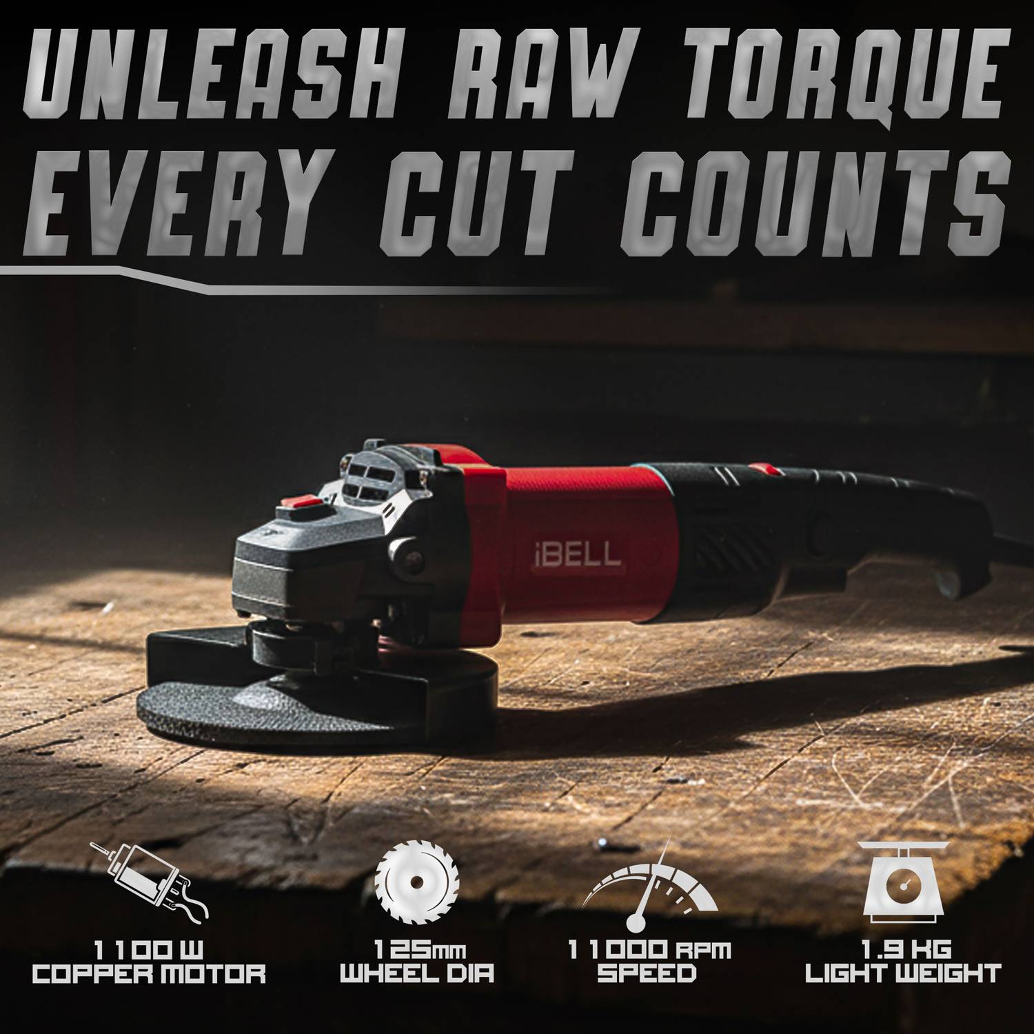 iBELL IBL AG25-06 1100W 5-inch Angle Grinder - Image 2