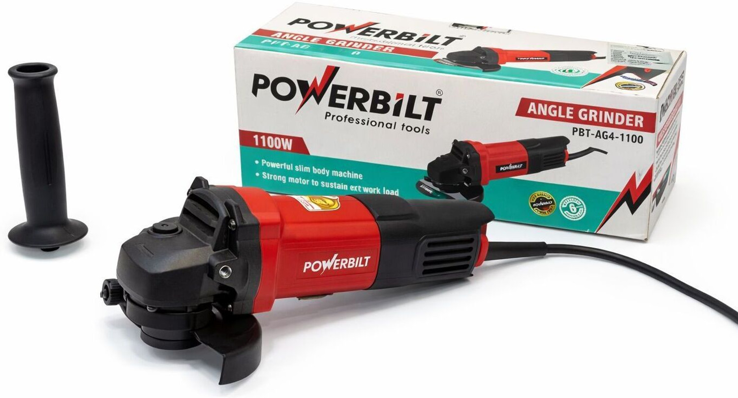 Image of PowerBilt PBT-AG4-1100 HEAVY DUTY ANGLE GRINDER MACHINE 1100 WATT GRINDER WITH WATER PROOF Angle Grinder