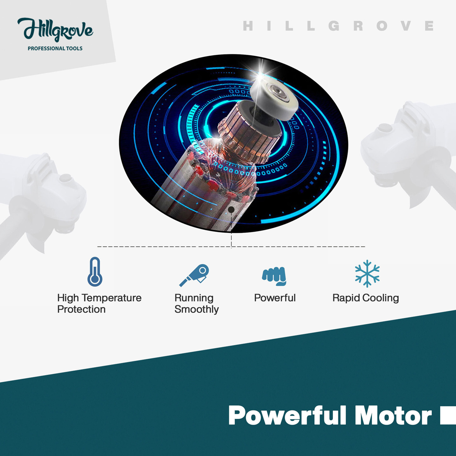 Image of Hillgrove HGCM937M1 4 inchinch Professional High Quality Grinder Machine for Precision Cutting Angle Grinder