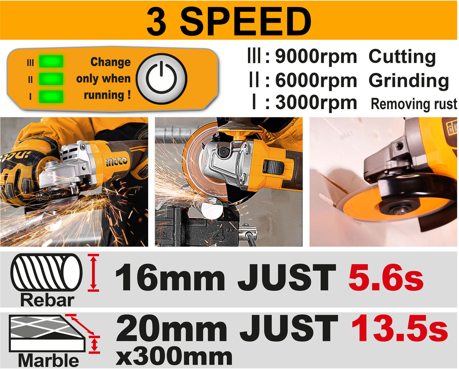 Image of INGCO CAGLI2120232 Angle Grinder