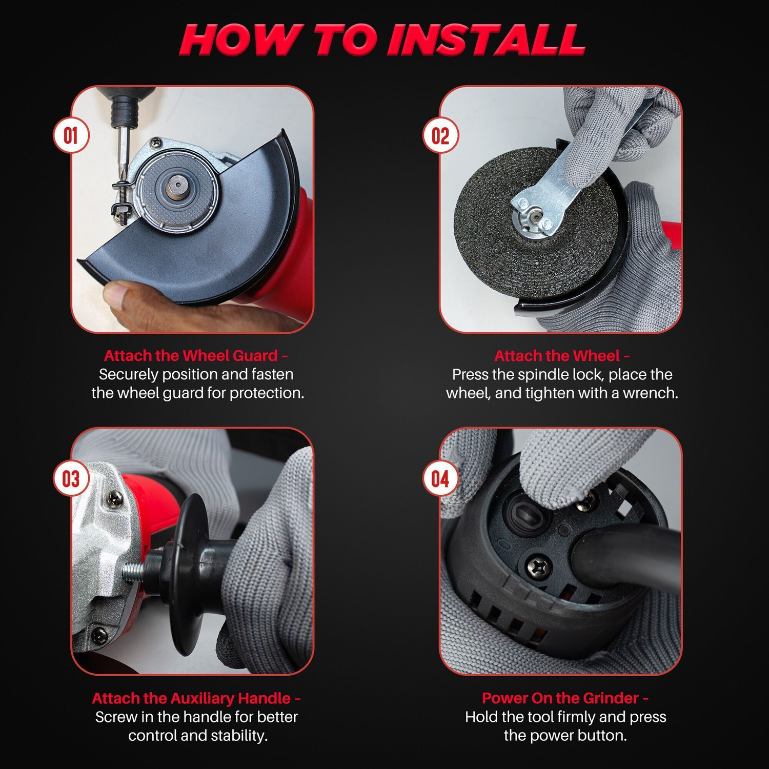 Image of iBELL AG10-72, 1050W, 10500RPM Side Switch Angle Grinder
