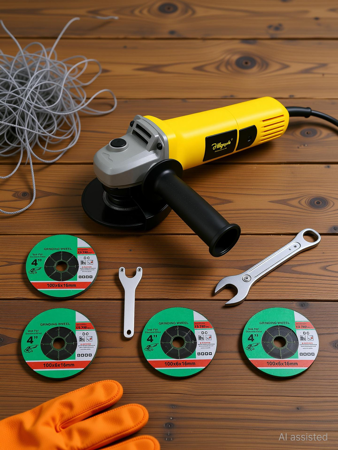 Image of Hillgrove HGCM1433M1 850W Hand Angle Grinder Wall Cutter Grinding Glender Cutting Machine Angle Grinder