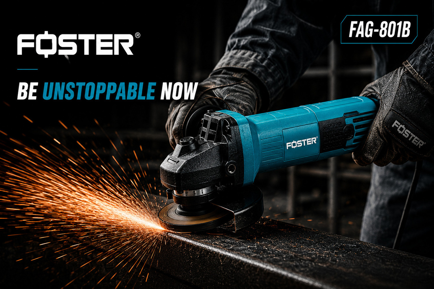 Image of FOSTER FAG-801 Powerful Heavy Duty | 850W Copper Armature | 11000RPM , 4inch | Angle Grinder