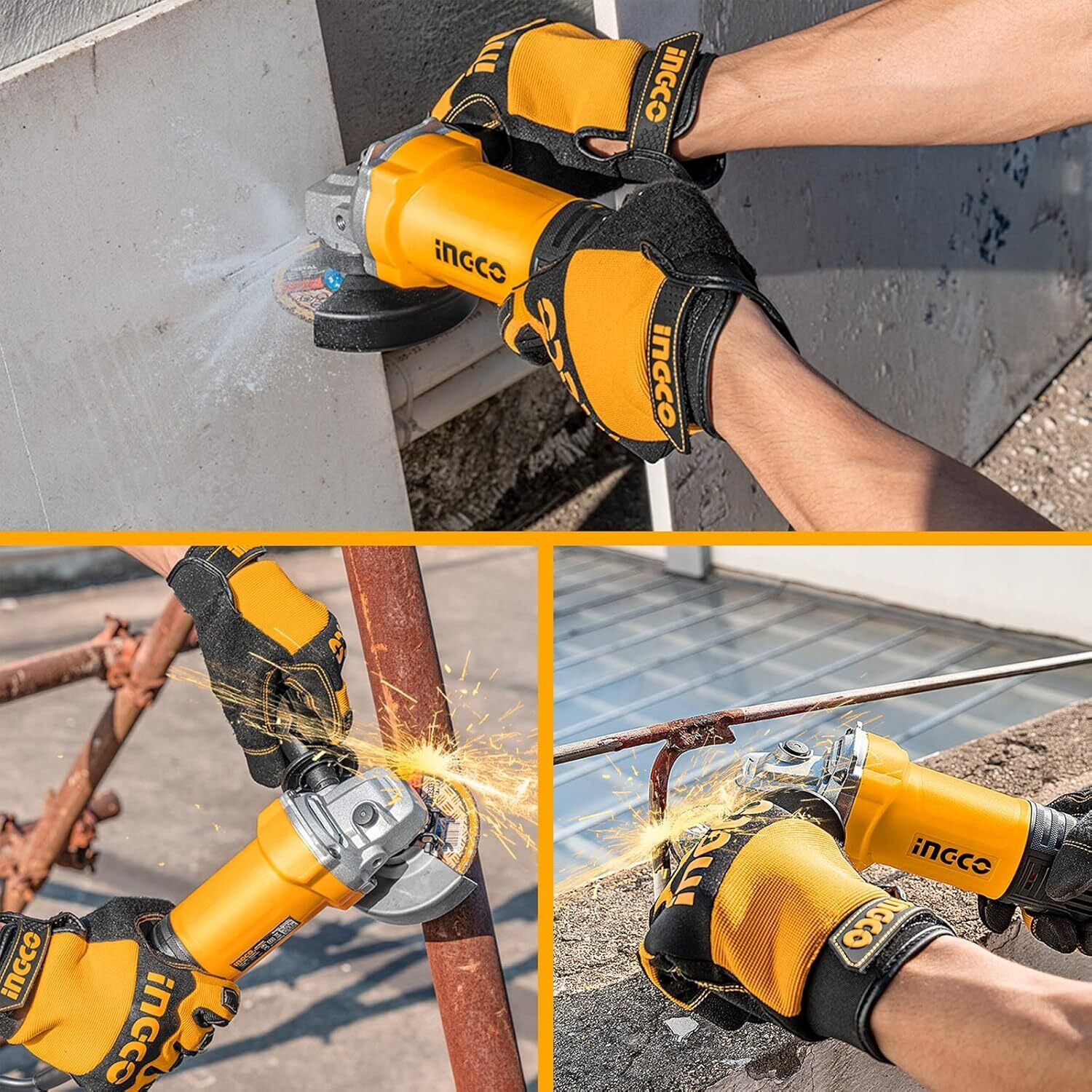 Image of INGCO Power Grinder, Electric Metal ?Grinder with 1pcs Auxiliary Handle Angle Grinder