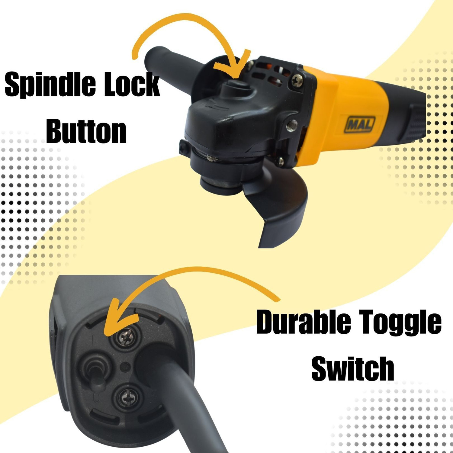 Image of MAL 800W - Powerful Grinding, Polishing & Cutting | Waterproof & Dustproof Design Angle Grinder