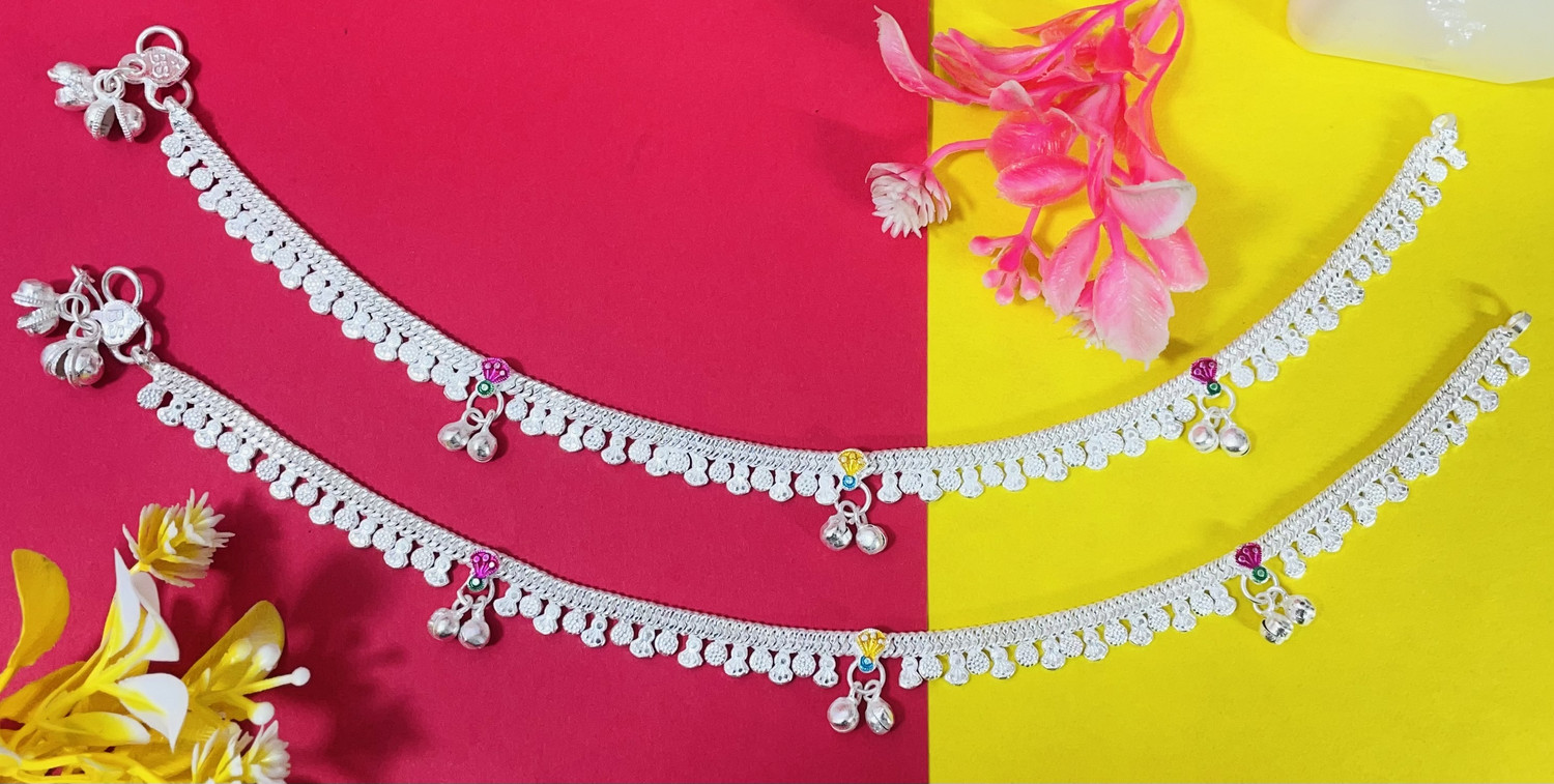 Image of BhoriwalAndSons silver plated beautiful anklets for women /girls Silver Anklet