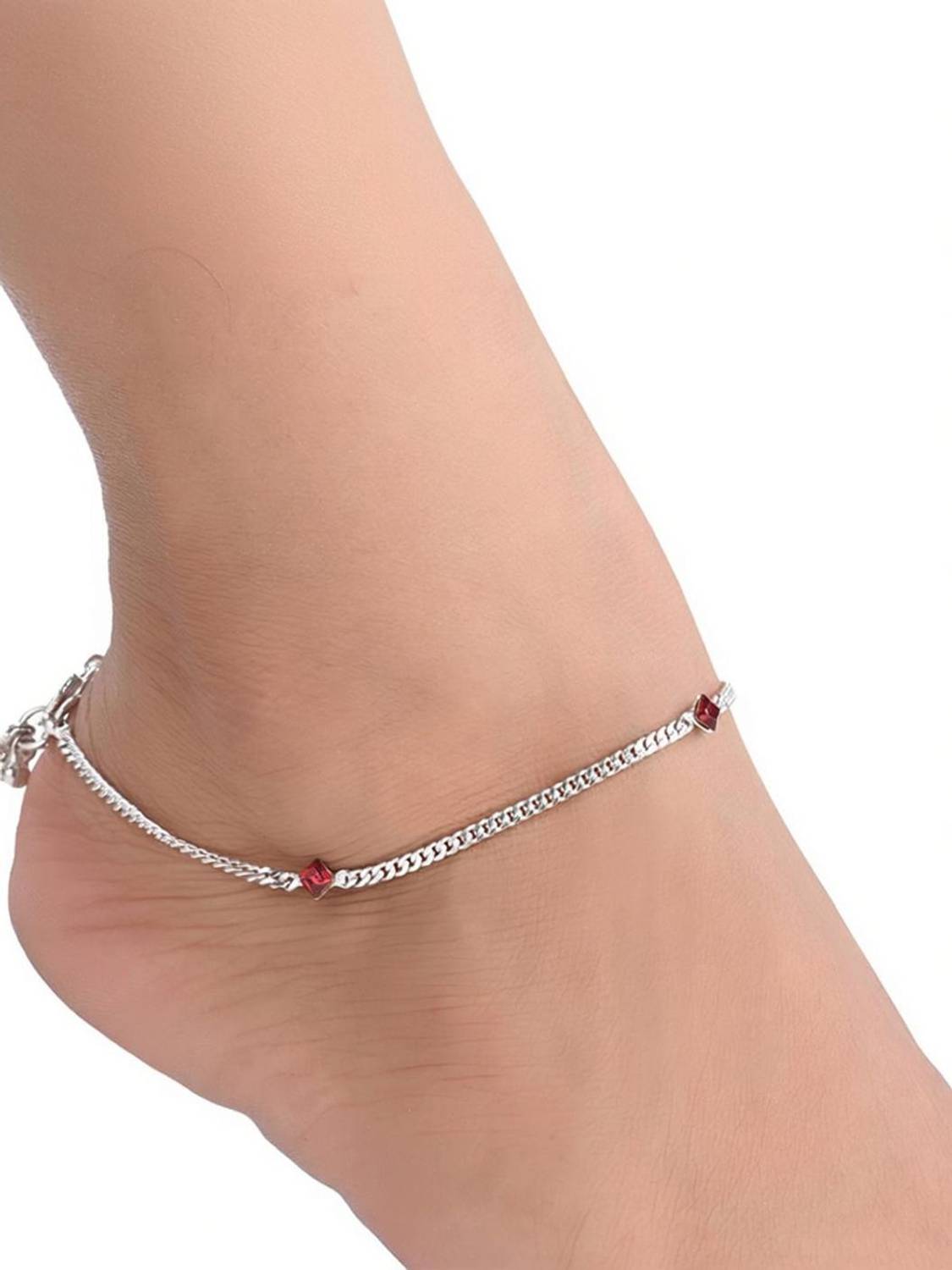 AanyaCentric Silver Plated Indian Anklets Payal Gift For Her Gift For Wife Gift For Women Copper Anklet