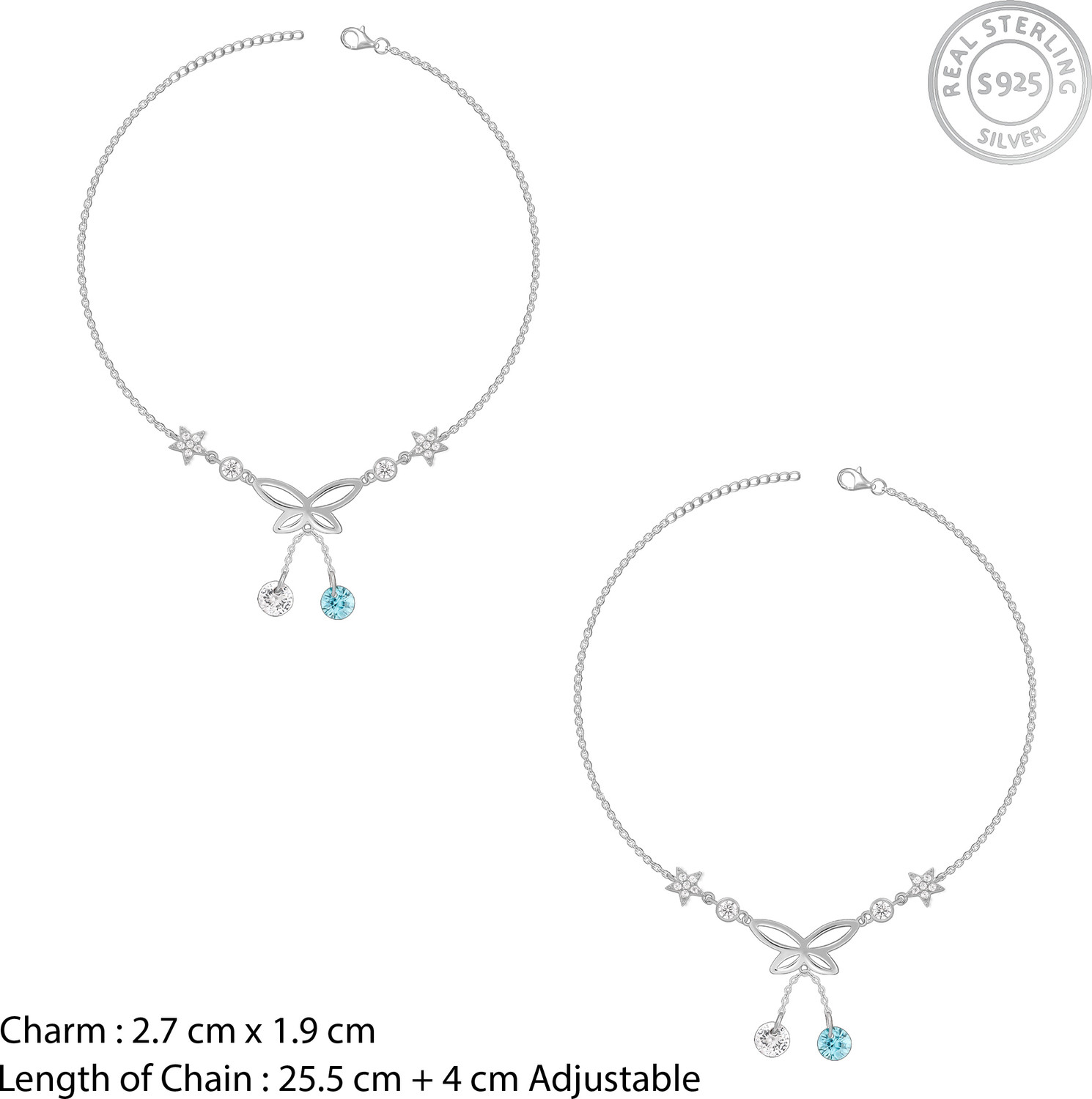 Image of GIVA Sterling Silver Toe Anklet