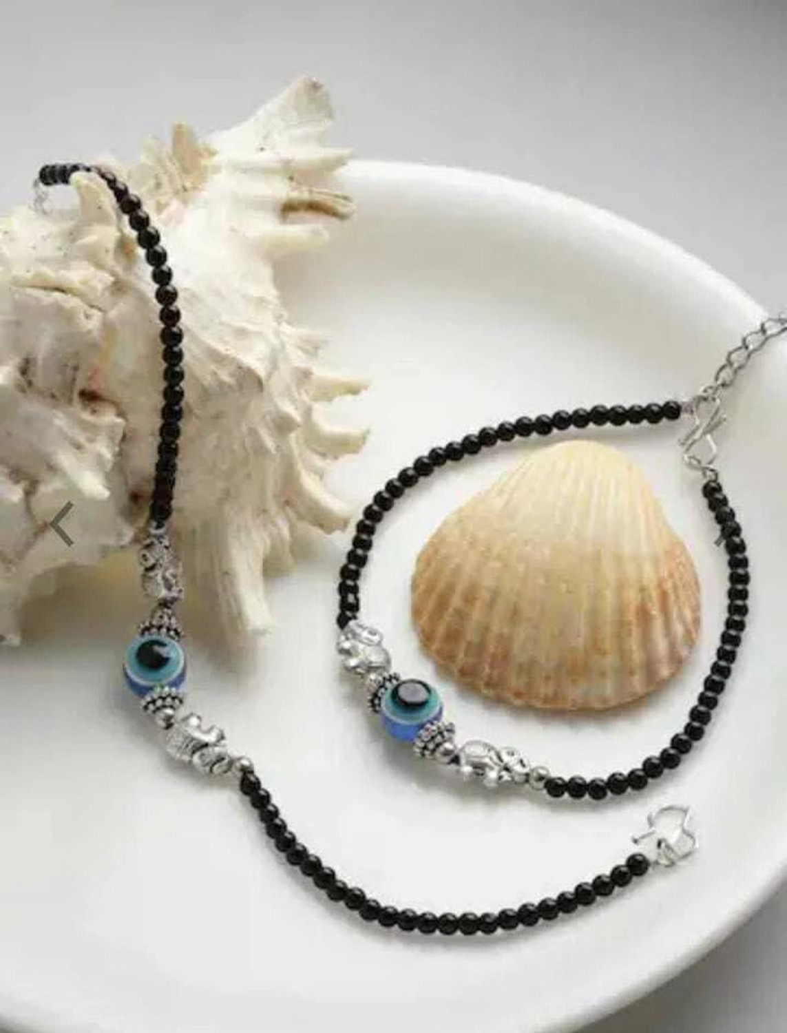 Image of AGASTYA CREATIONS Evil Eye and Elephant Alloy Anklet
