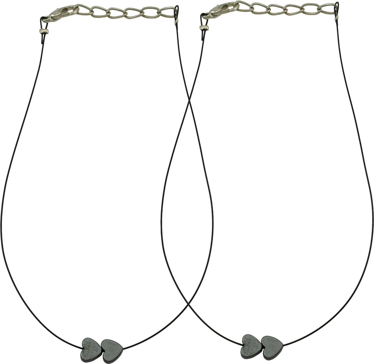 HIGH TRENDZ Elegant Black Hearts Payal For Women And Girls Alloy Anklet