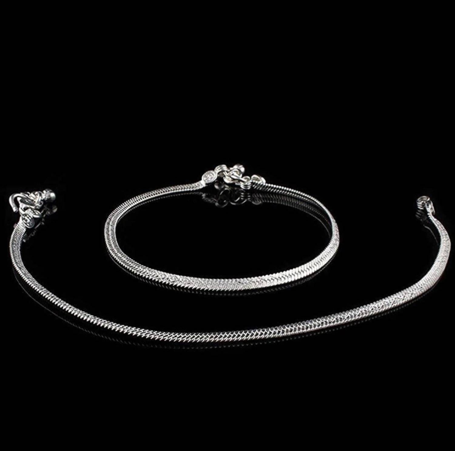 AANYACRYSTAL Anklet for girls & women.,......white metro 5 no Sterling Silver Anklet