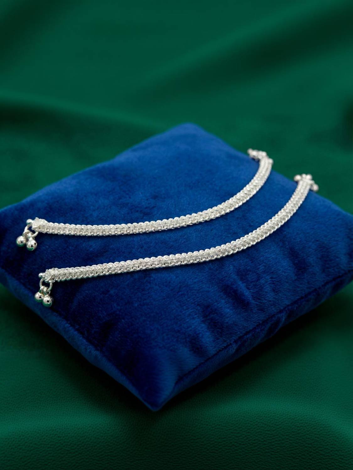 Vindaa Elegant Silver-Plated Payal for Women & Girls 11.5Inch Traditional Chain Design Silver Anklet