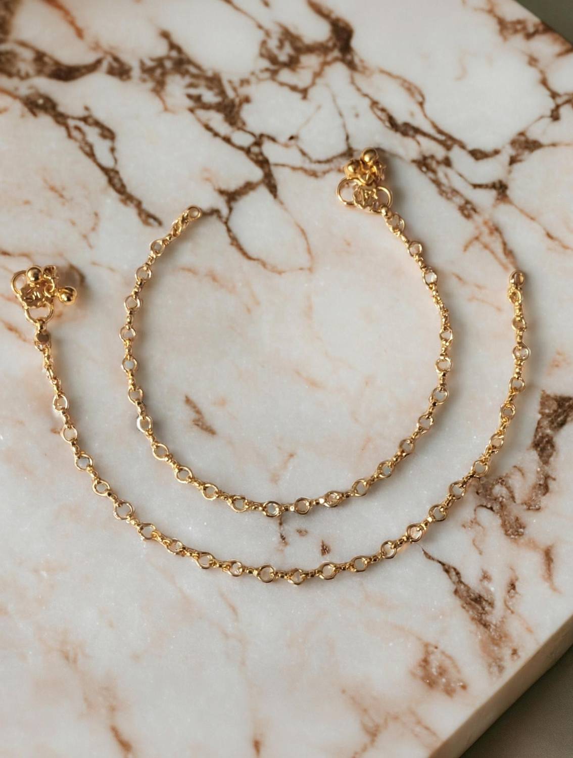 AanyaCentric Gold Plated Indian Anklets Payal Gift For Her Gift For Wife Gift For Women Alloy Anklet