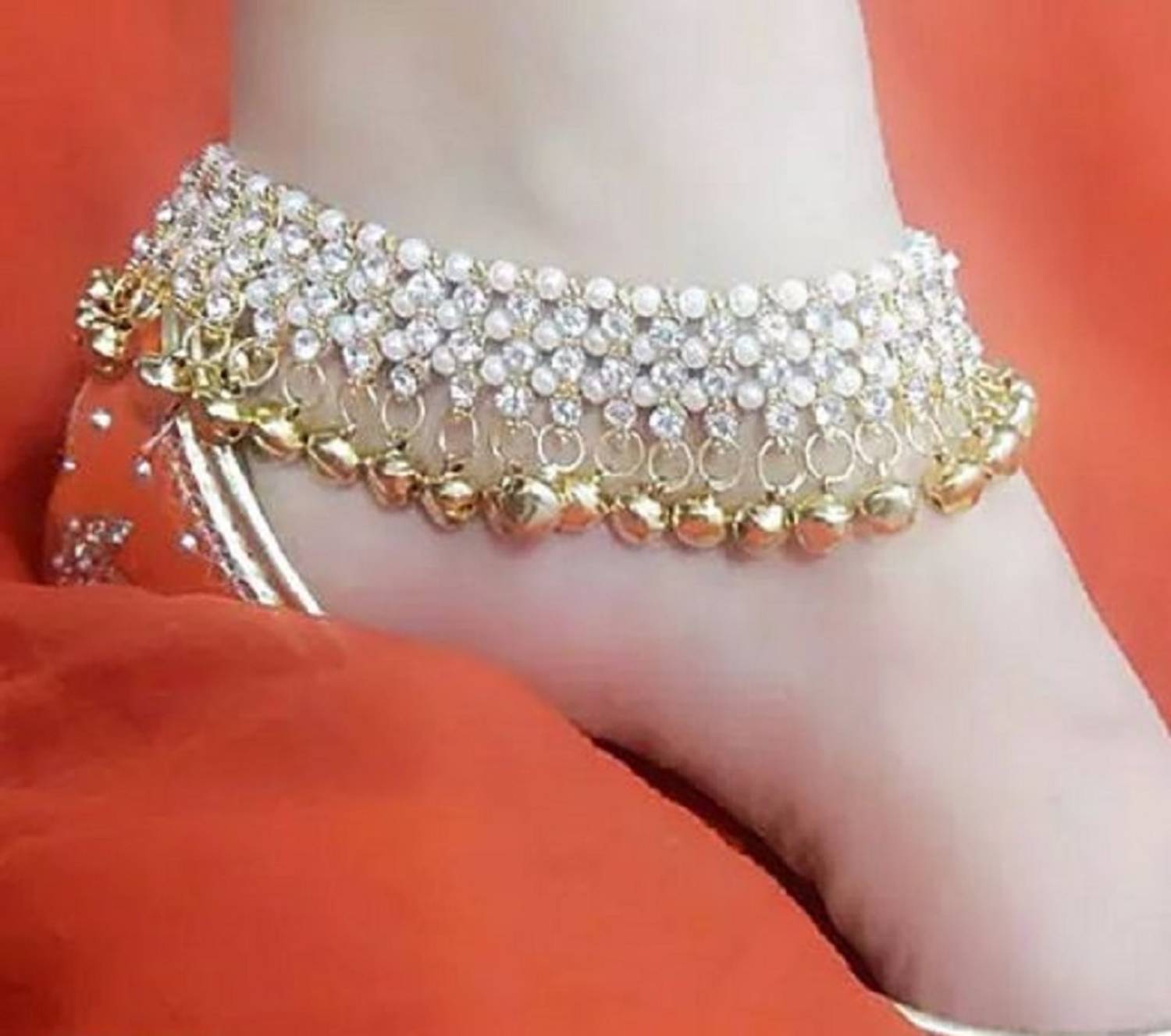 AKENTERPRISE Shimmering Chunky Women & Toe Rings Alloy Anklet