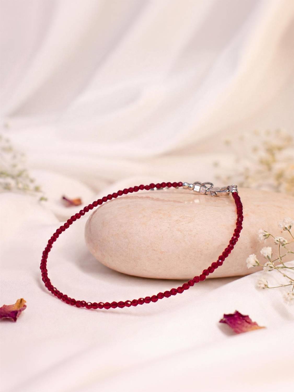 Astrotalk Garnet Anklet | Confidence & Courage | Anklet for Women | Anklet for Her Crystal Anklet