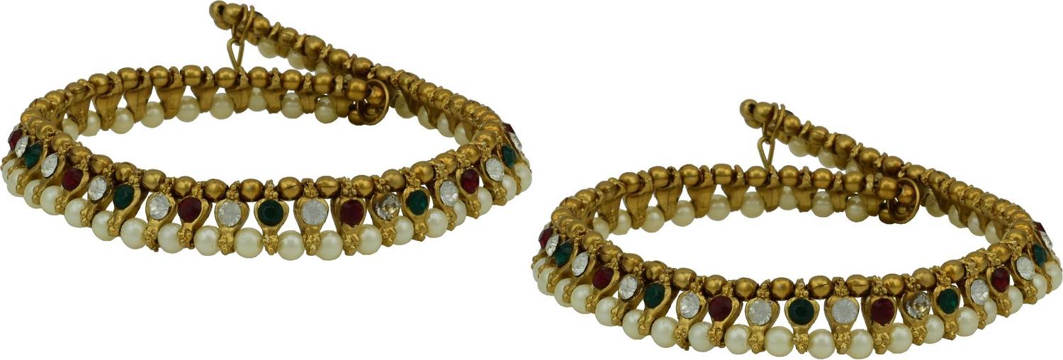 18 Fashion Street Kundan Alloy Anklet