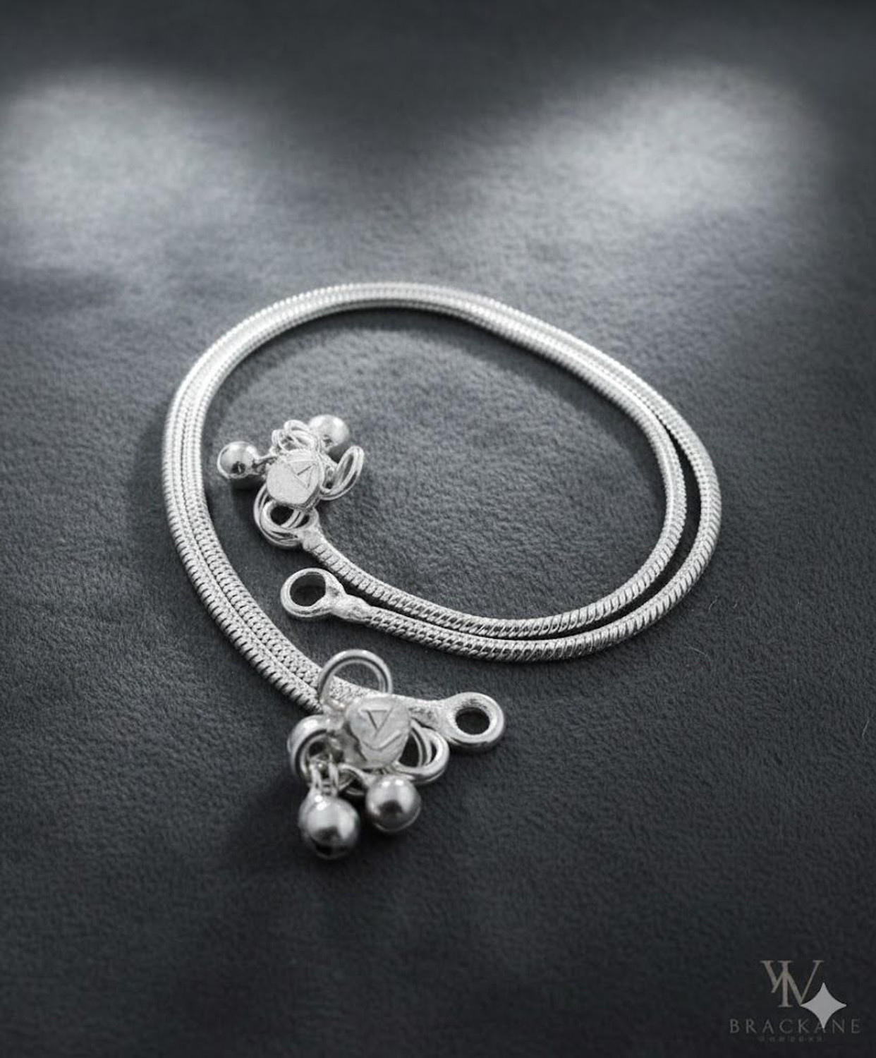 Image of Footride Stylish Dailywear Anklet Half white Brass Anklet