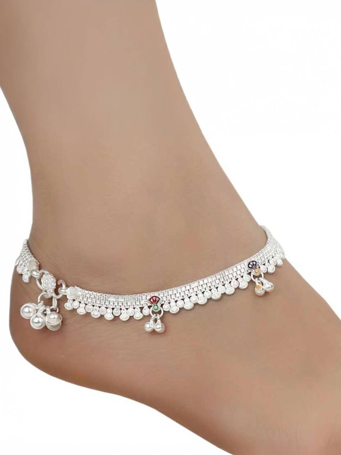 TANISHKA White Metal Anklet - Image 1