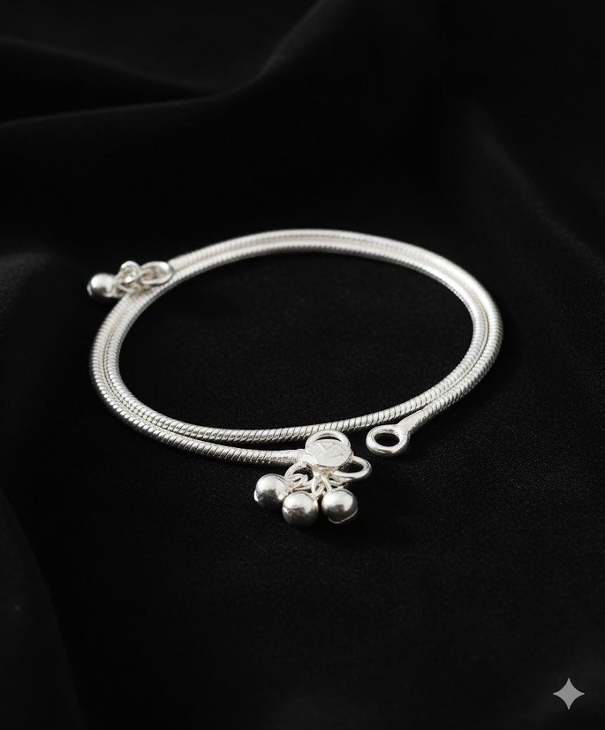 Image of Footride Stylish Dailywear Anklet Half white Brass Anklet