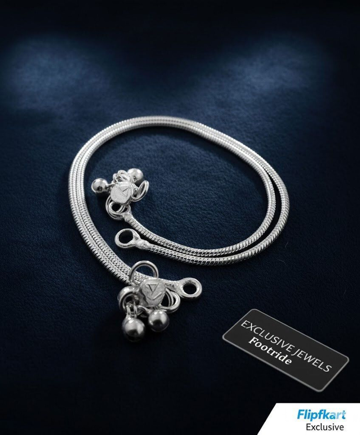 Image of Footride Stylish Dailywear Anklet Half white Brass Anklet