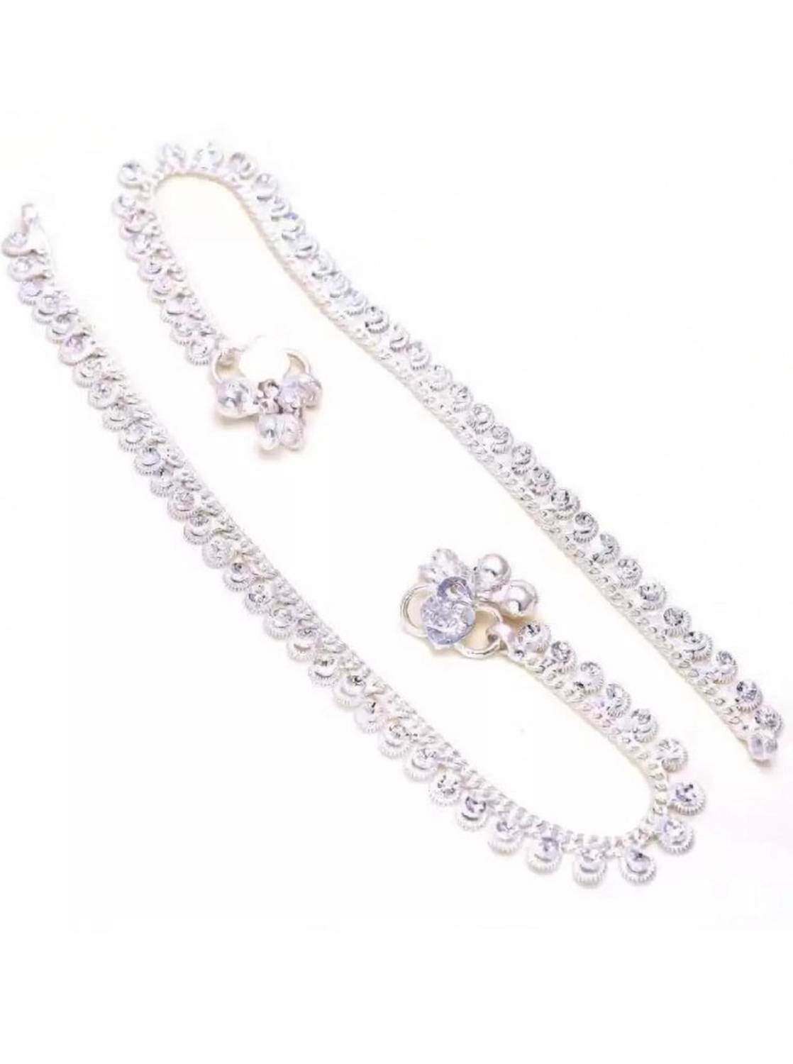 ABHRIK IMITATION Women and Girls Slver Plated White Metal Payal Anklets Indian Traditional Ethnic Fashion Foot Jewellery Artificial Alloy Anklet -131 Copper Anklet