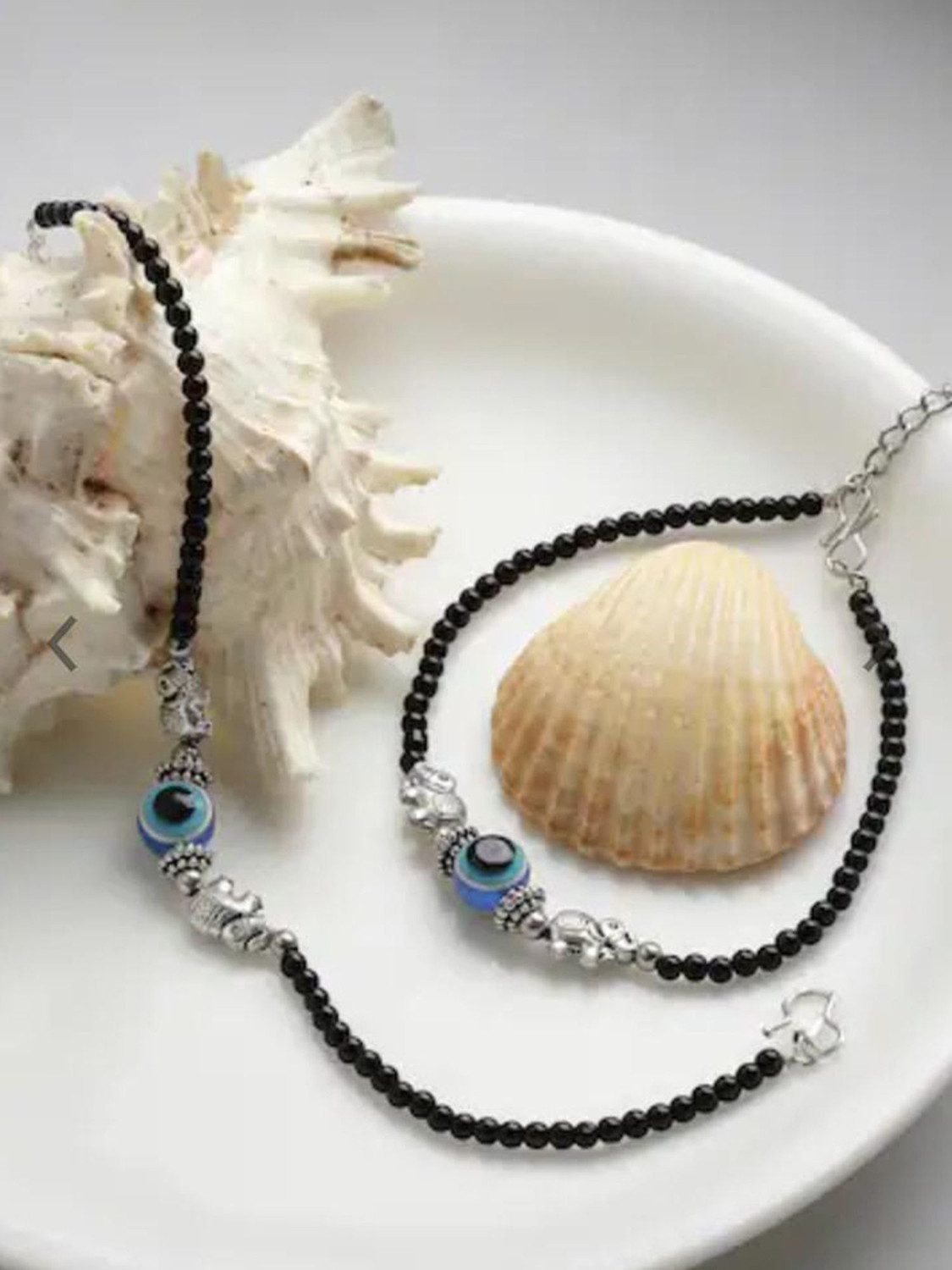 Image of AGASTYA CREATIONS Evil Eye and Elephant Alloy Anklet