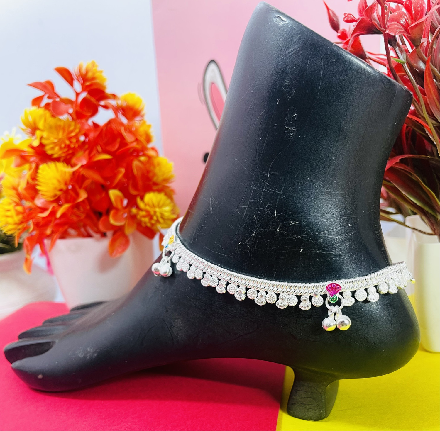 Image of BhoriwalAndSons silver plated beautiful anklets for women /girls Silver Anklet