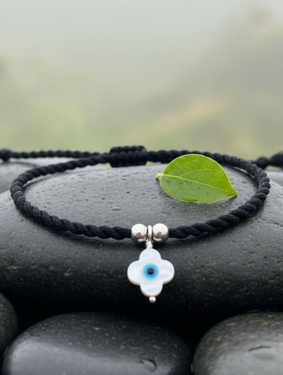 Kicky 925 Sterling Silver Evil Eye Anklet - Image 2