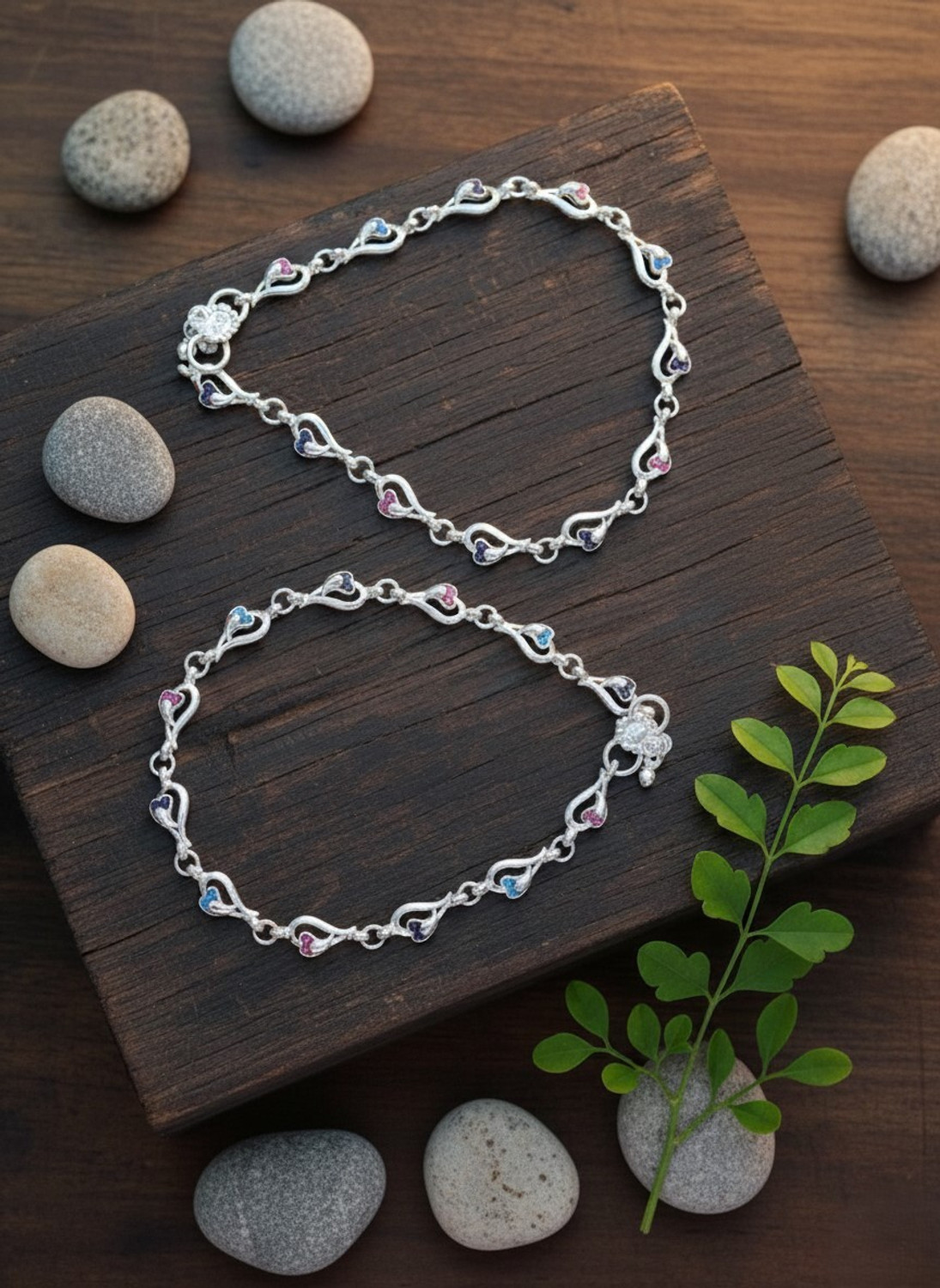 Image of AKsells payal design fashion payal silver jewellery anklets for women payal padasaram Alloy Anklet