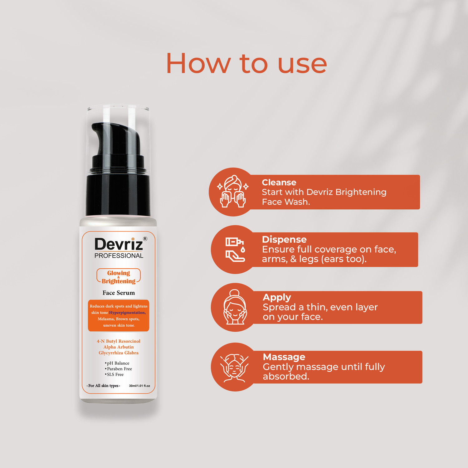 Image of DEVRIZ PROFESSIONAL Niacinamide Skin Brightening Face Serum For Anti-Aging, Pigmentation & Dark Spot