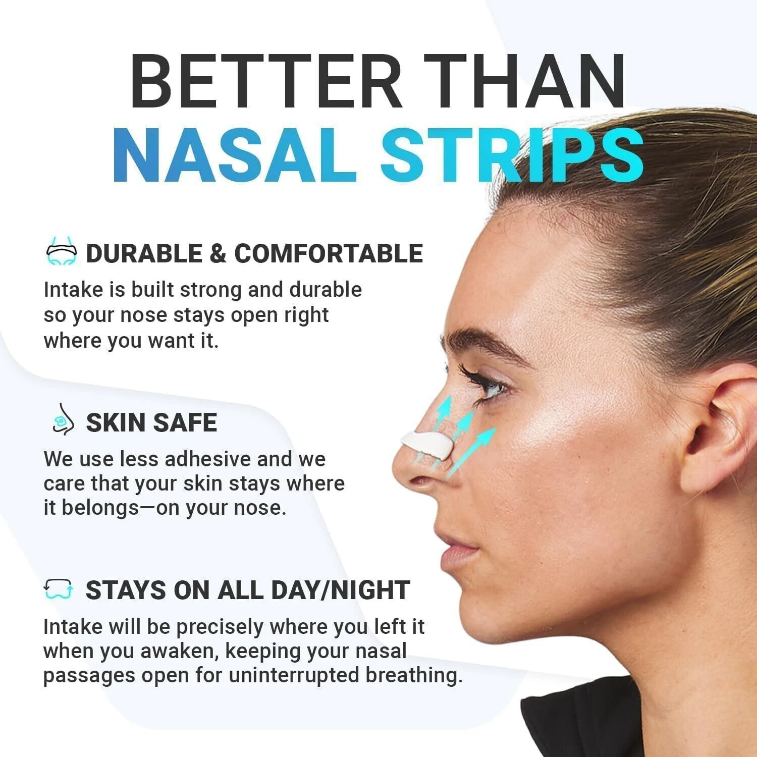 Image of house of common Breathing Nasal Strip Starter Kit (15 Count, Multi) - Boost Oxygen Anti-snoring Device