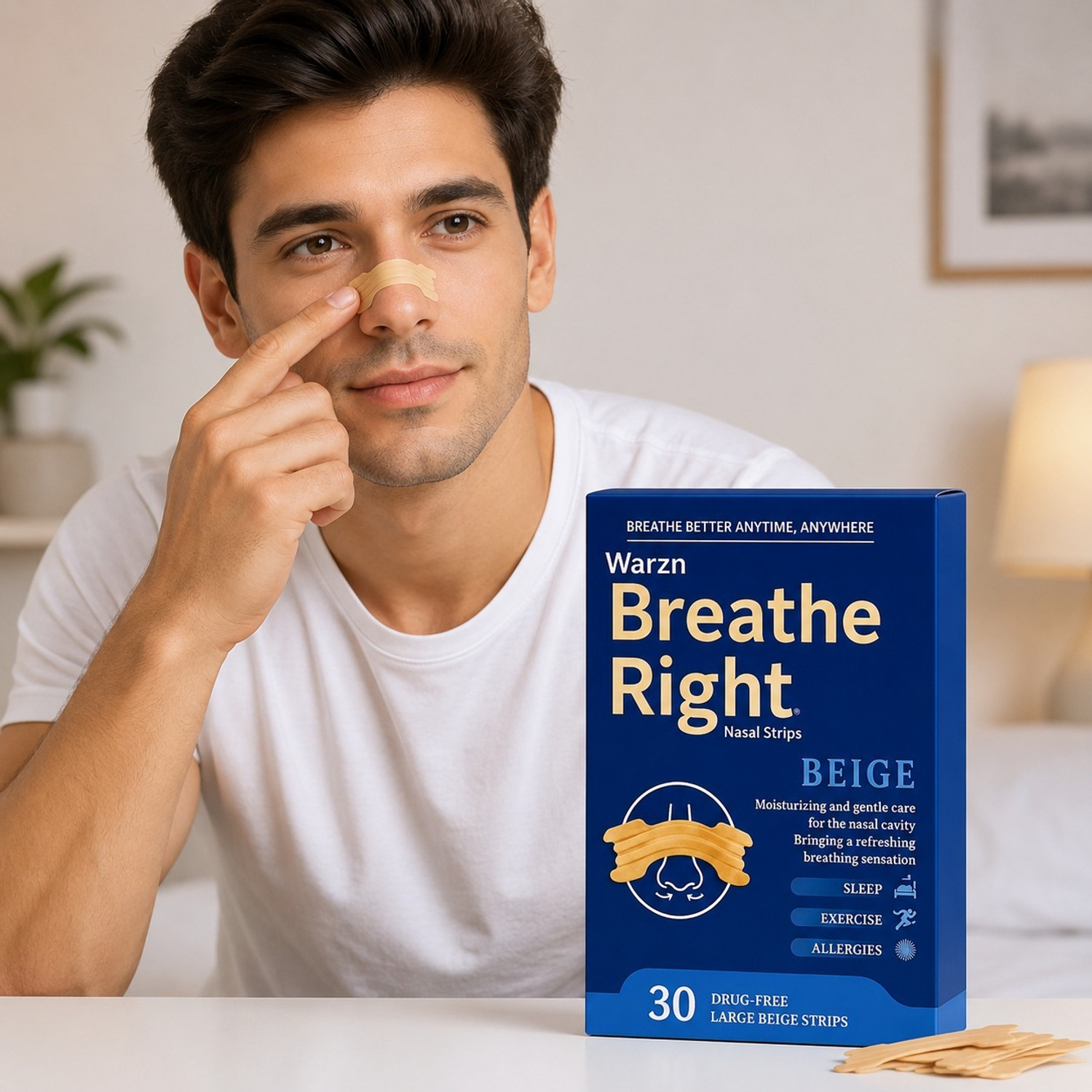 Image of house of common Breathing Nasal Strip Starter Kit (15 Count, Multi) - Boost Oxygen Anti-snoring Device