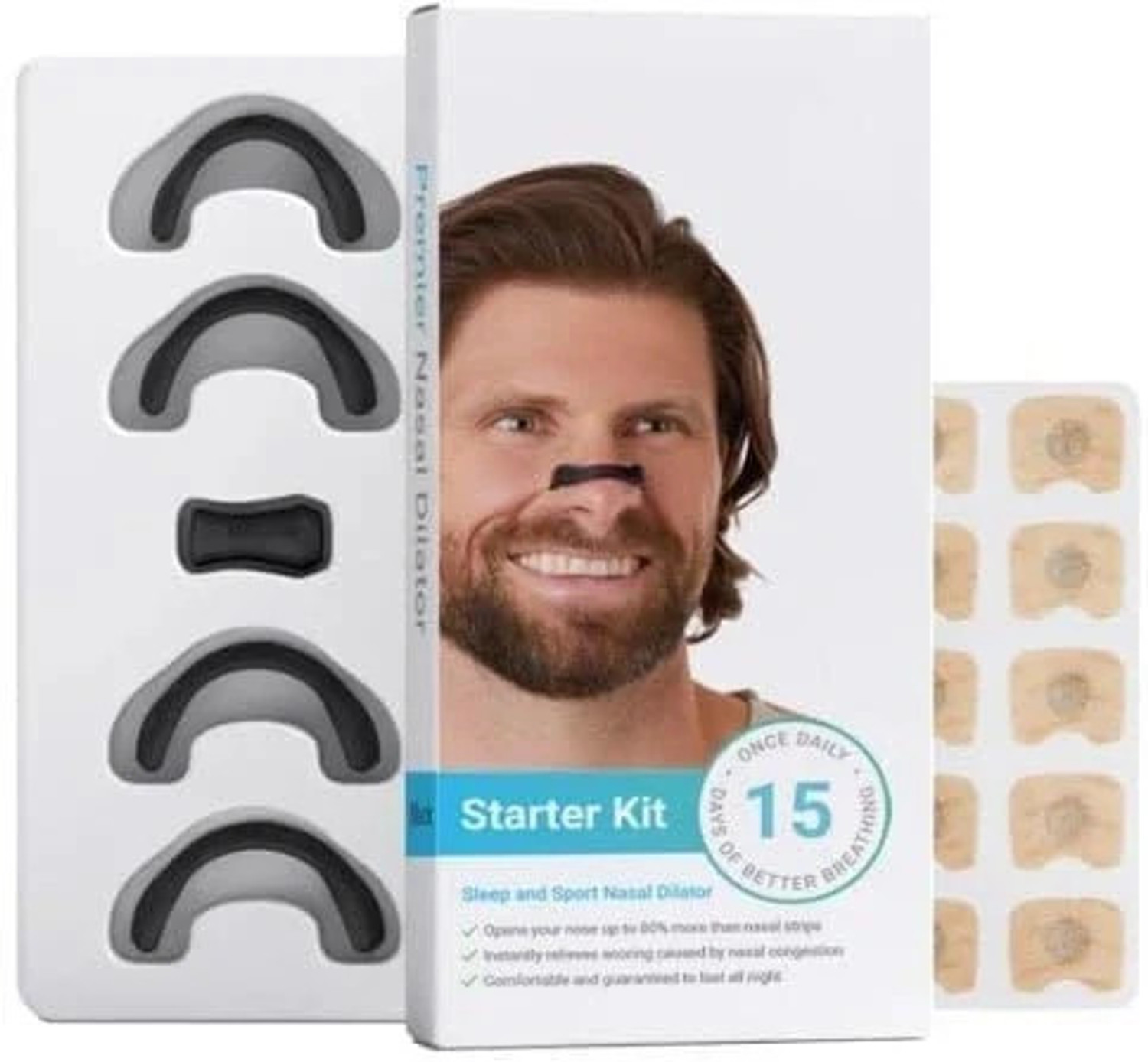 Image of house of common Breathing Nasal Strip Starter Kit (15 Count, Multi) - Boost Oxygen Anti-snoring Device